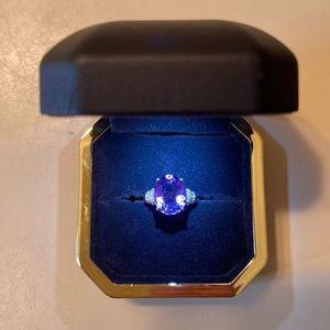 Amethyst and Silver Ring. Size 5, with certificate. Ring Box not included.